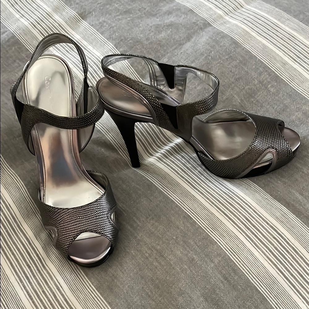 Calvin Klein Elegant Silver High Heel Sandals